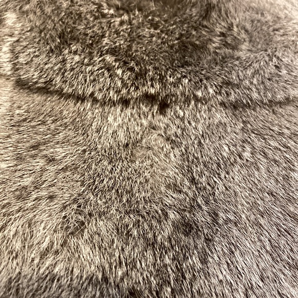 ZEF Jackets & Coats Zef Girls Gray Rabbit Fur Vest Cardigan